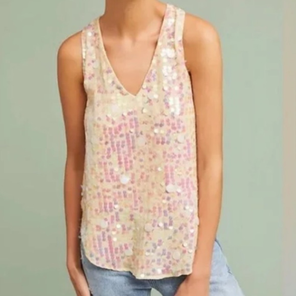 Anthro Moulinette Souers Sequin Tank, size 14